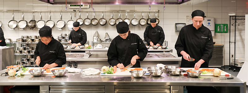 Brightwater Students Cooking in the Kitchen