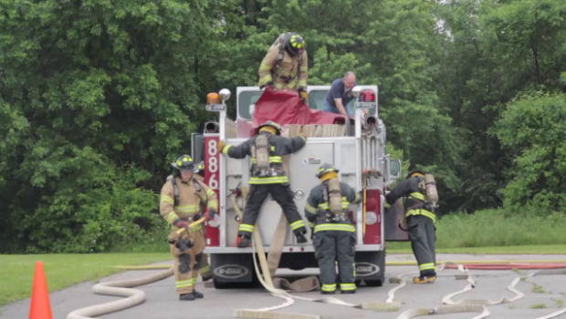 Fire Fighters Putting Out a Fire